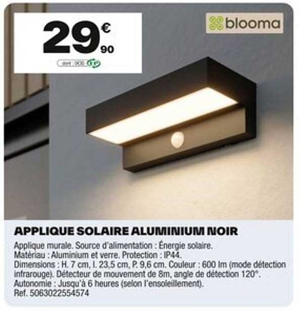 APPLIQUE SOLAIRE ALUMINIUM NOIR