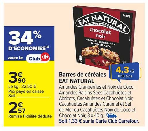 Barres de céréales EAT NATURAL