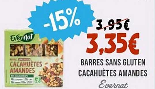BARRES SANS GLUTEN CACAHUÈTES AMANDES