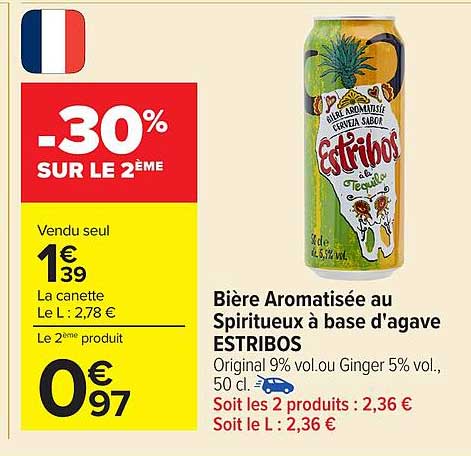 Bière Aromatisée au Spiritueux à base d'agave ESTRIBOS