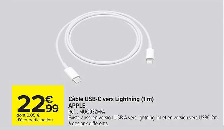 Câble USB-C vers Lightning (1 m) APPLE
