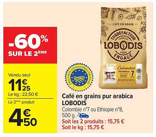 Café en grains pur arabica LOBODIS