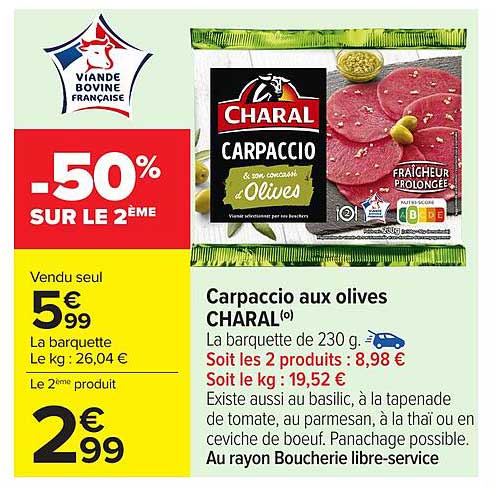 Carpaccio aux olives CHARAL