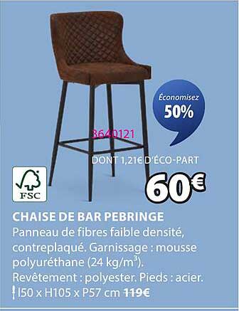 CHAISE DE BAR PEBRINGE