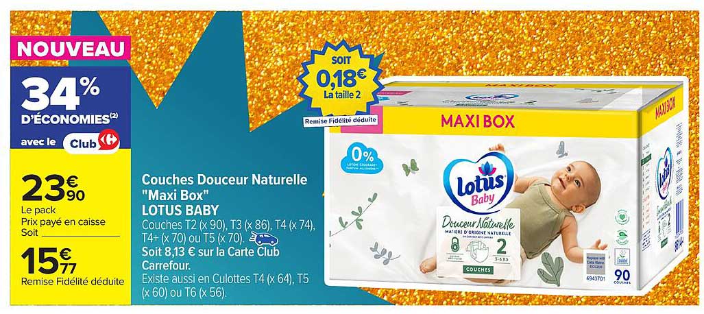 Couches Douceur Naturelle 'Maxi Box' LOTUS BABY