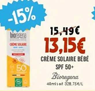 Crème Solaire Bébé SPF 50+