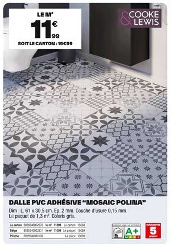DALLE PVC ADHÉSIVE “MOSAIC POLINA”