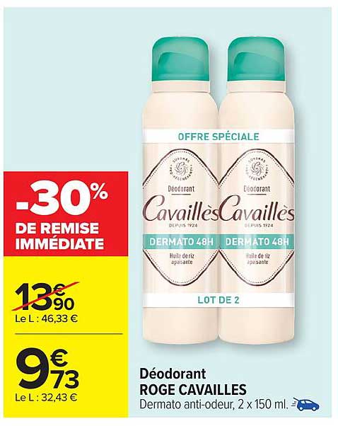 Déodorant ROGE CAVAILLÉS Dermato 48H Lot de 2