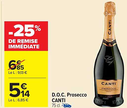 D.O.C. Prosecco CANTI 75 cl