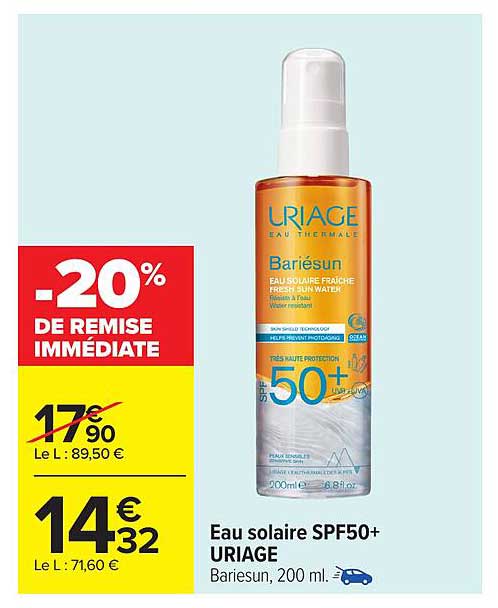 Eau solaire SPF50+ URIAGE