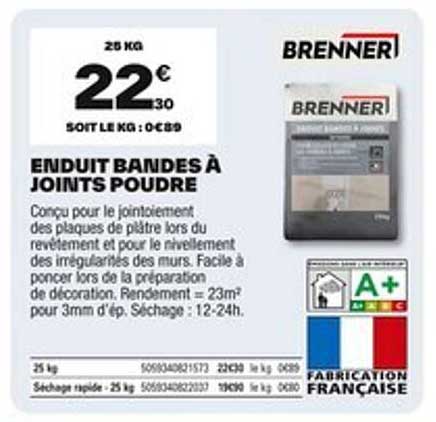ENDUIT BANDES À JOINTS POUDRE