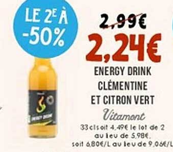 ENERGY DRINK CLÉMENTINE ET CITRON VERT