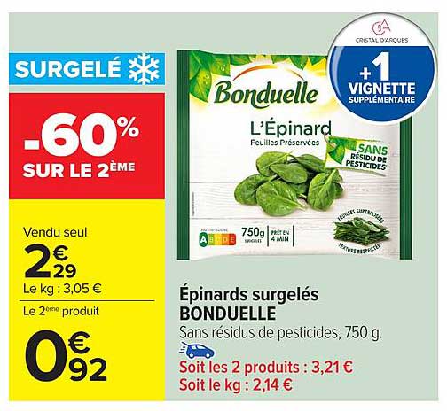 Épinards surgelés BONDUELLE