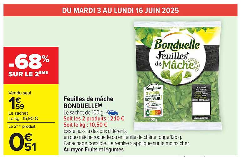 Feuilles de mâche BONDUELLE