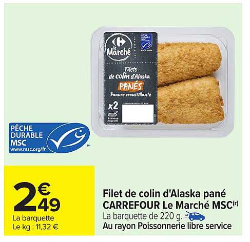 Filet de colin d'Alaska pané