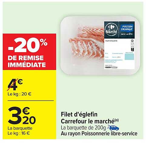 Filet d'églefin Carrefour le marché