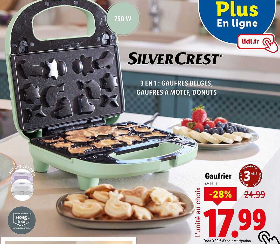 Gaufrier 3 en 1 : Gauffres Belges, Gauffres à Motif, Donuts