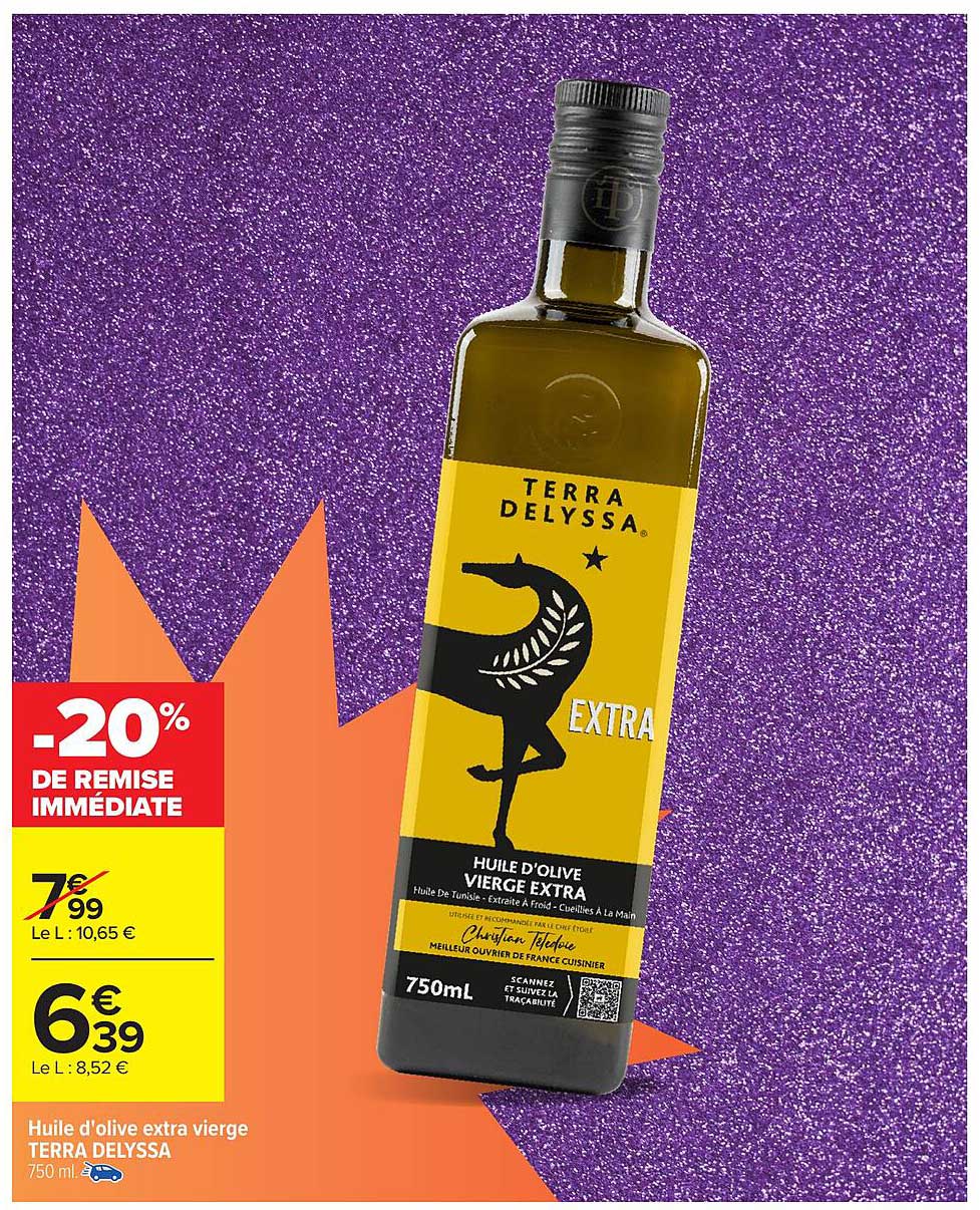 Huile d'olive extra vierge TERRA DELYSSA 750mL