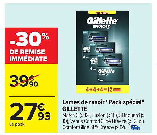 Lames de rasoir "Pack spécial" GILLETTE