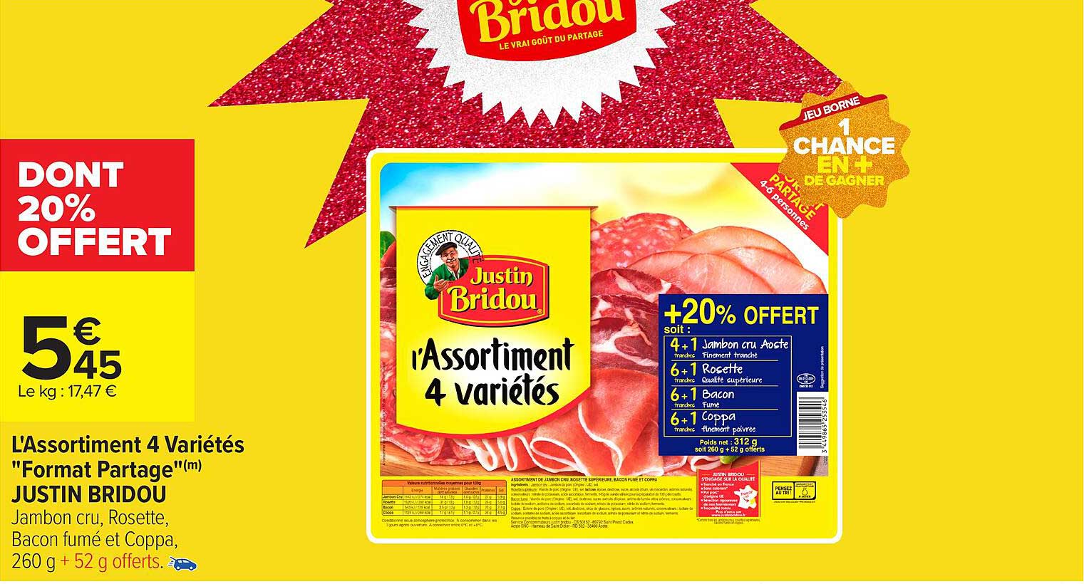 L'Assortiment 4 Variétés "Format Partage"(m) JUSTIN BRIDOU