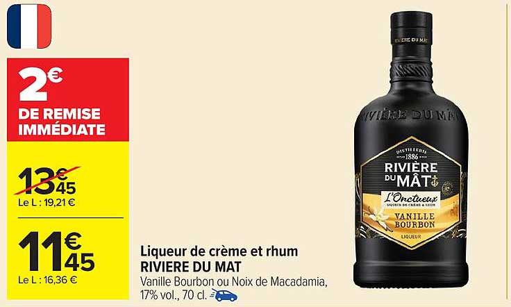 Liqueur de crème et rhum RIVIERE DU MAT
