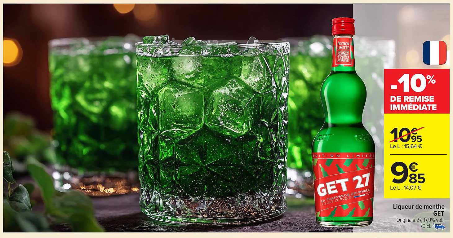 Liqueur de menthe GET 27 -10% de remise immédiate