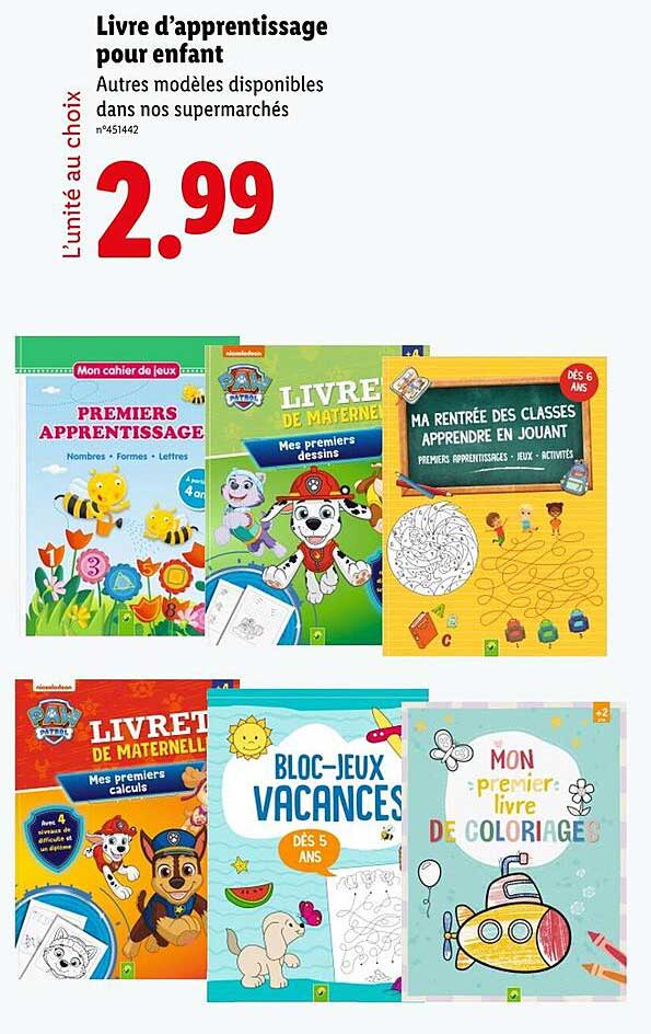 Livre d’apprentissage pour enfant