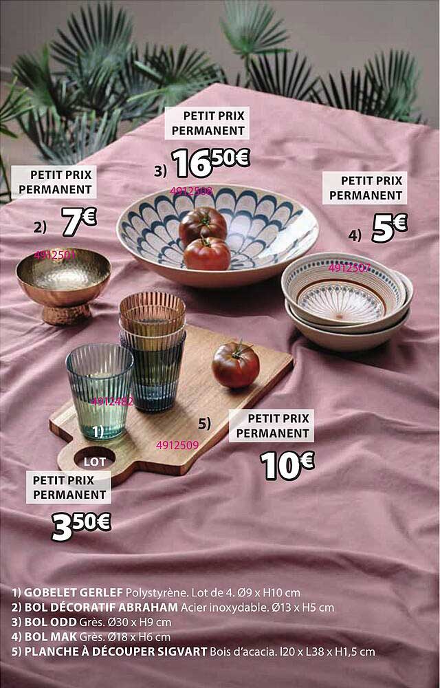 Lot de 4 Goûts Gerlef