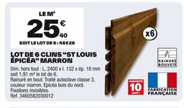 LOT DE 6 CLINS “ST LOUIS ÉPICÉA” MARRON