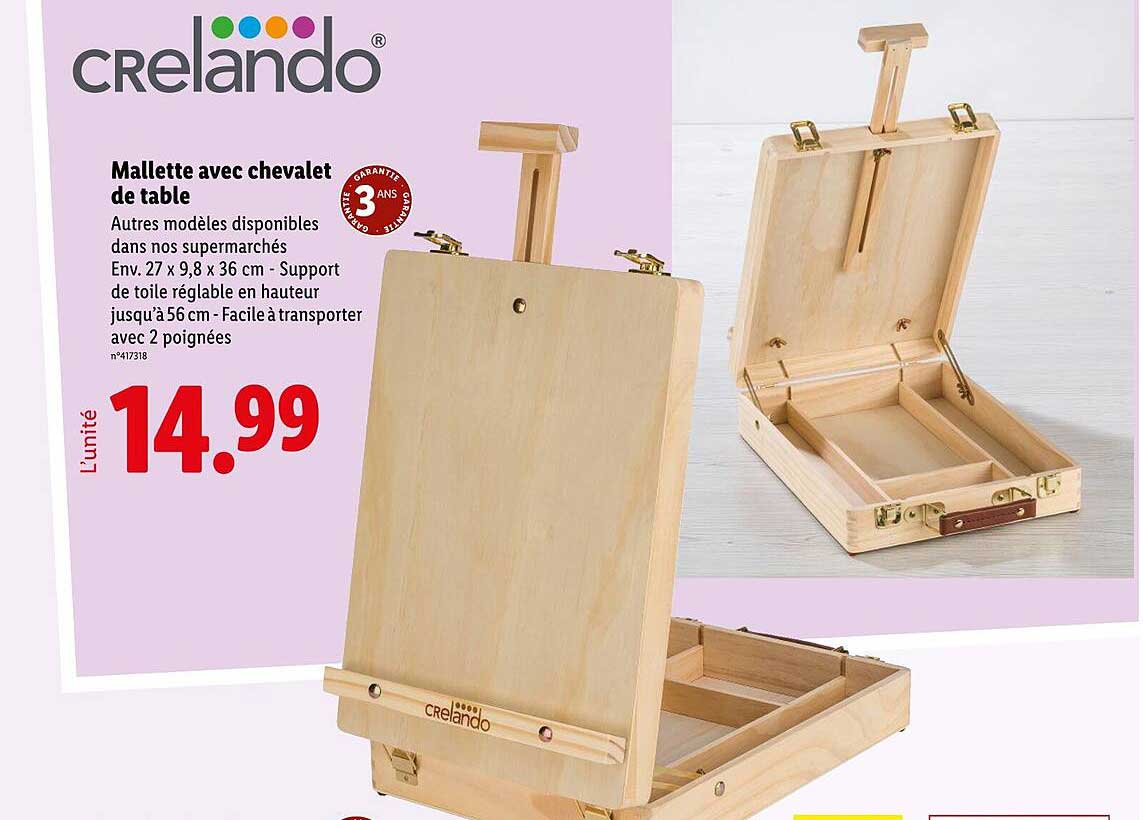 Mallette avec chevalet de table
