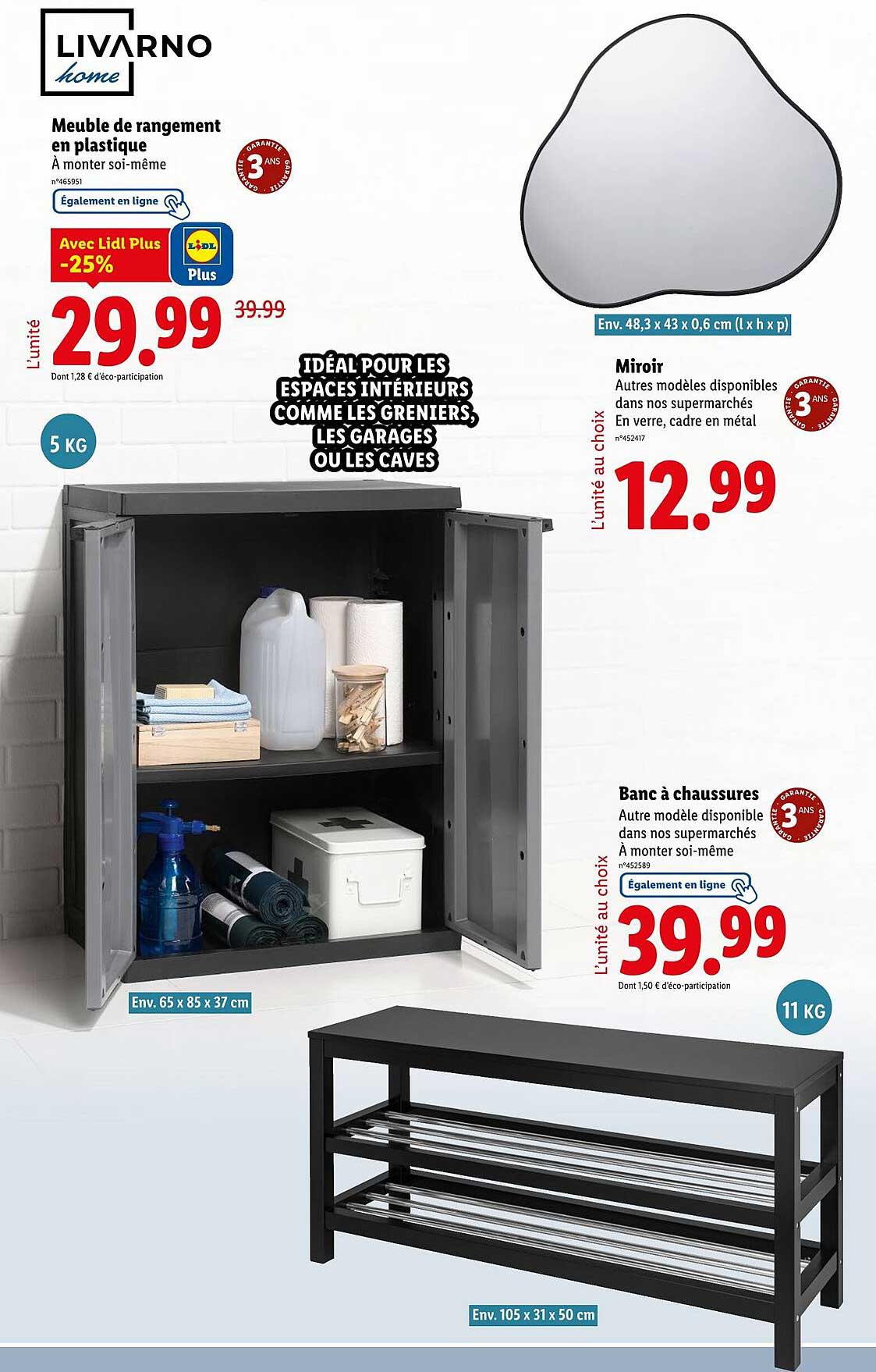 Meuble de rangement en plastique -25%