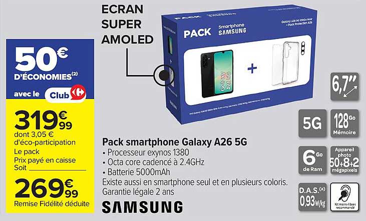 Pack smartphone Galaxy A26 5G