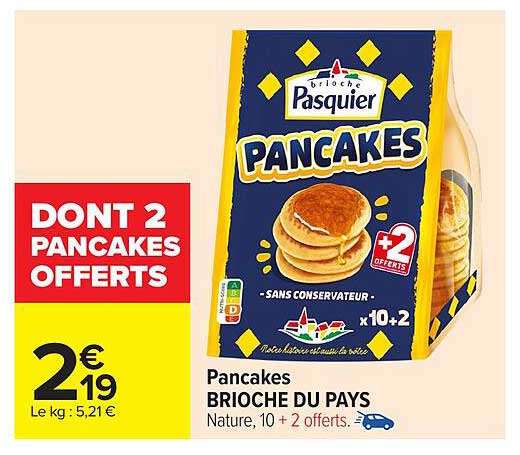 Pancakes Brioche du Pays - Nature, 10 + 2 offerts