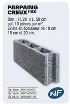 PARPAING CREUX (1/2)
