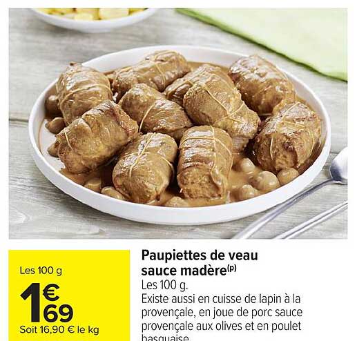 Paupiettes de veau sauce madère