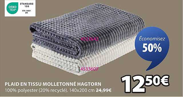 PLAID EN TISSU MOLLETONNÉ HAGTORN
