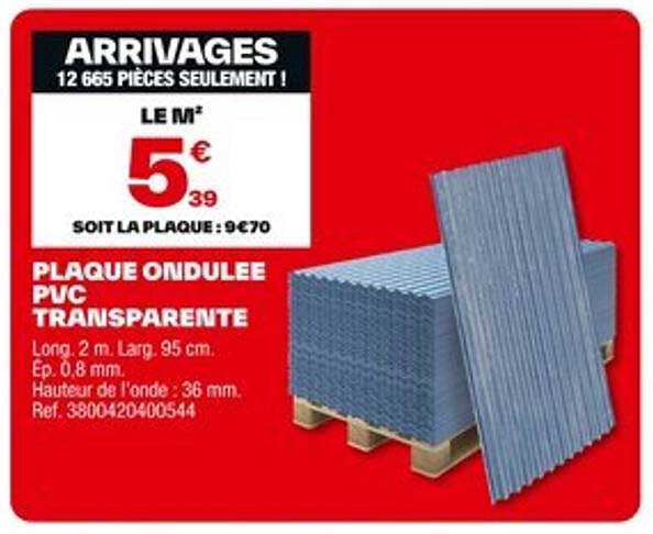 PLAQUE ONDULÉE PVC TRANSPARENTE