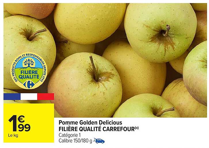 Pomme Golden Delicious FILIÈRE QUALITÉ CARREFOUR