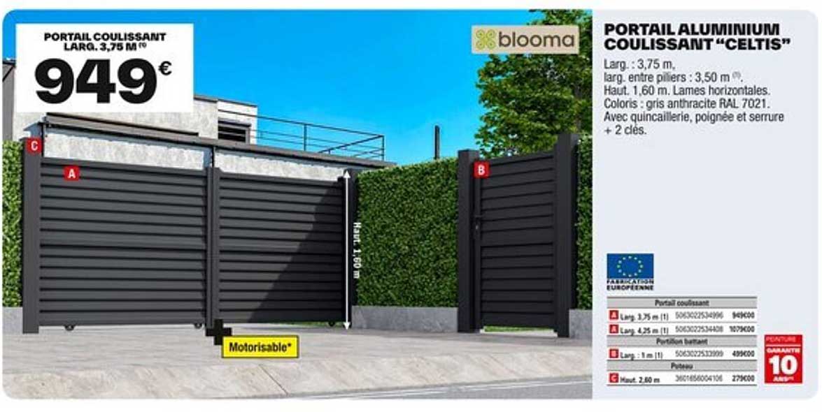 PORTAIL ALUMINIUM COULISSANT "CELTIS"