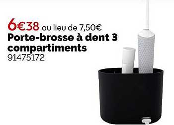 Porte-brosse à dent 3 compartiments