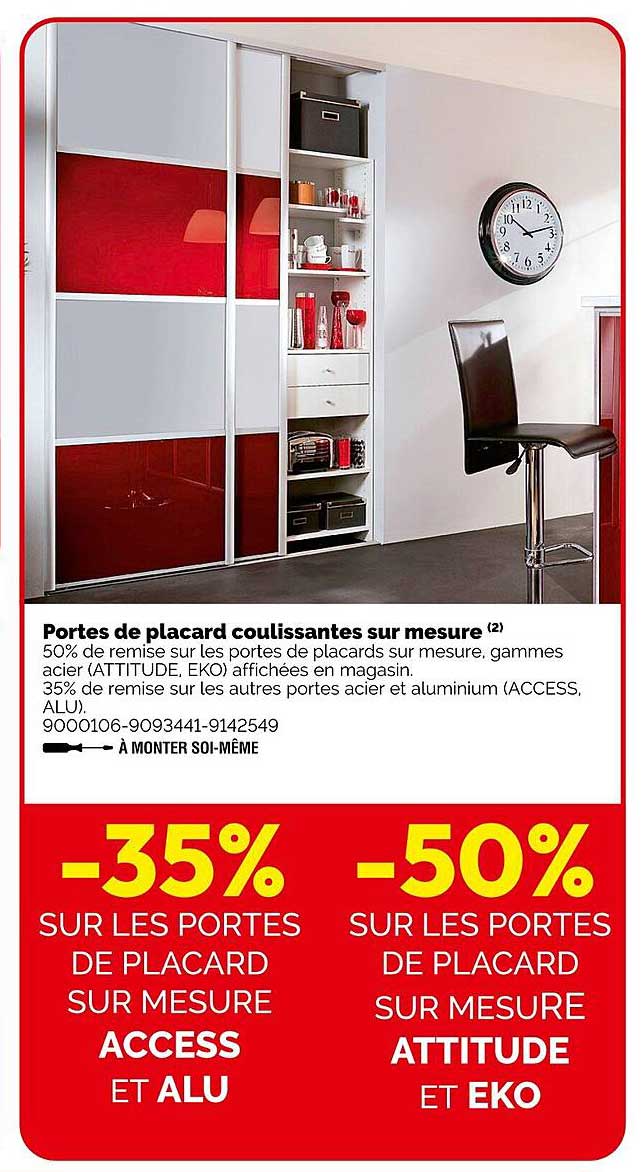 Portes de placard coulissantes sur mesure