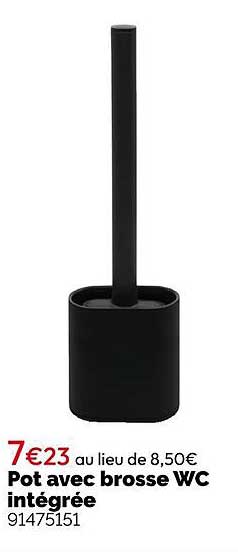 Pot avec brosse WC intégrée