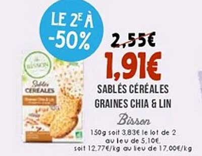 SABLÉS CÉRÉALES GRAINES CHIA & LIN