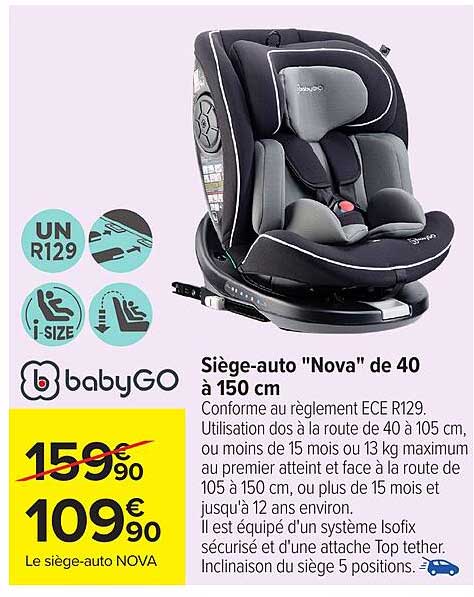Siège-auto "Nova" de 40 à 150 cm