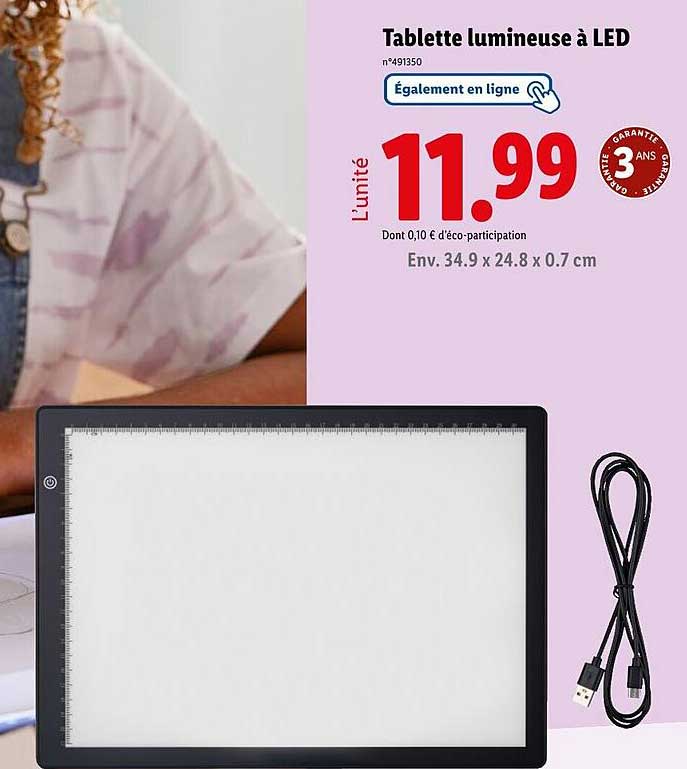 Tablette lumineuse à LED