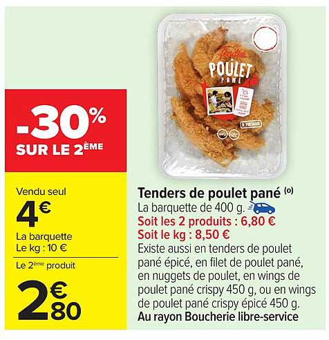 Tenders de poulet pané