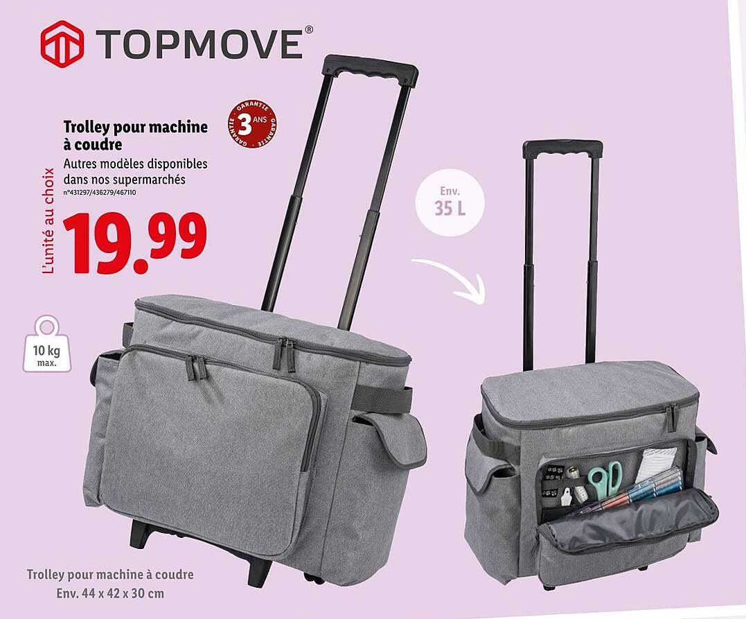 Trolley pour machine à coudre