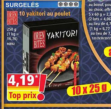 10 yakitori au poulet