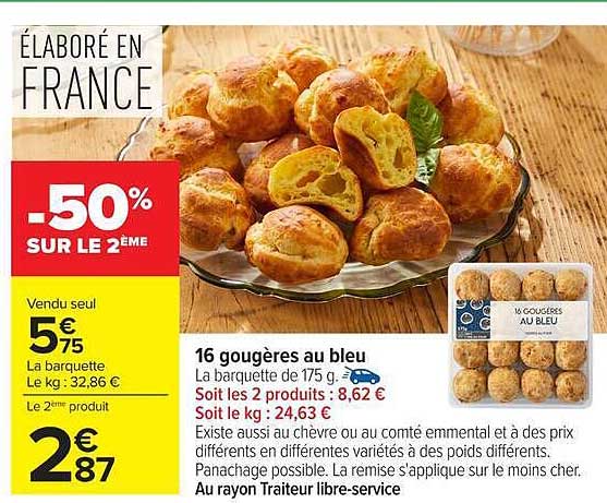 16 gougères au bleu