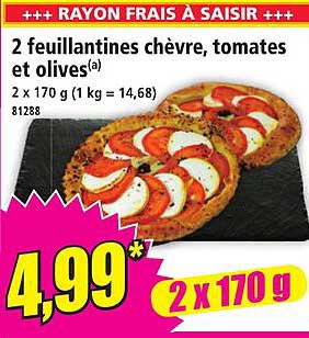 2 feuilletines chèvre, tomates et olives(a)